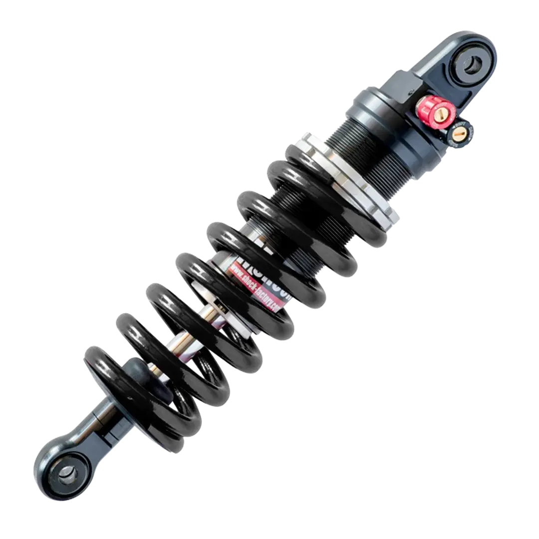 Amortisseur M-Shock 2 BMW R nineT - vue trois quarts avec ressort rouge