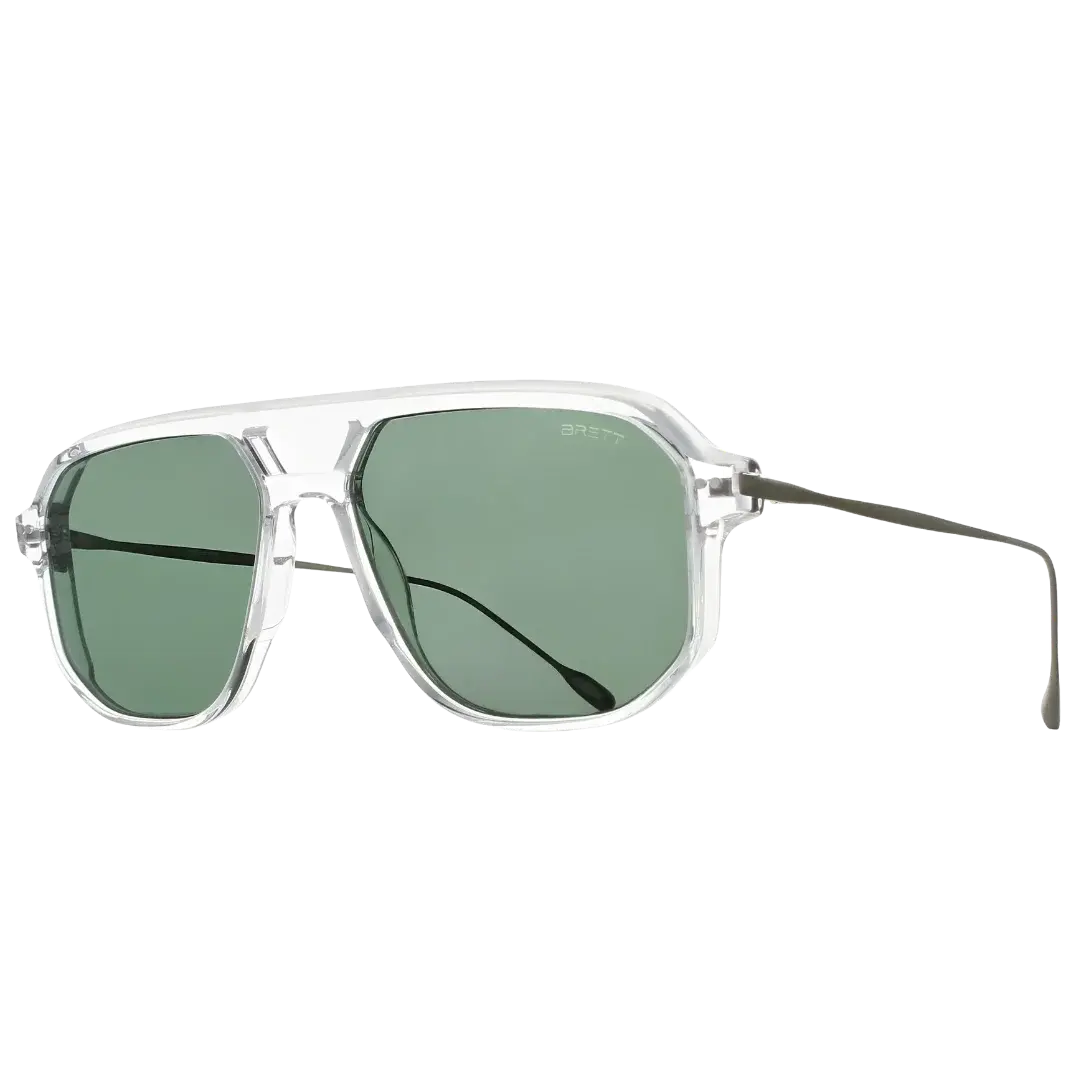 Lunettes soleil moto Brett Chuck Sun Crystal Silver - vue trois quarts verres polarisants Divel