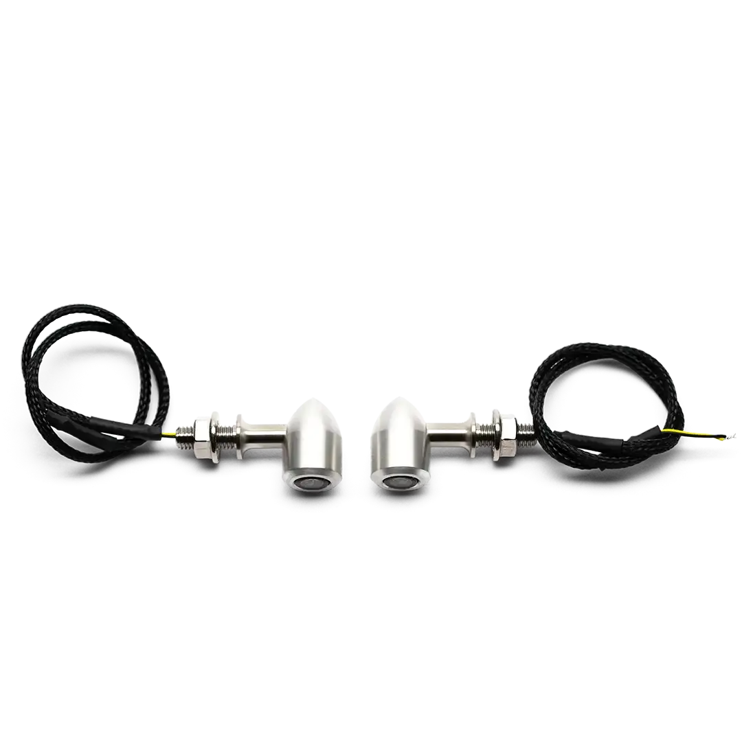 Clignotants avant moto LED FCR Original finition aluminium brossé – vue avant