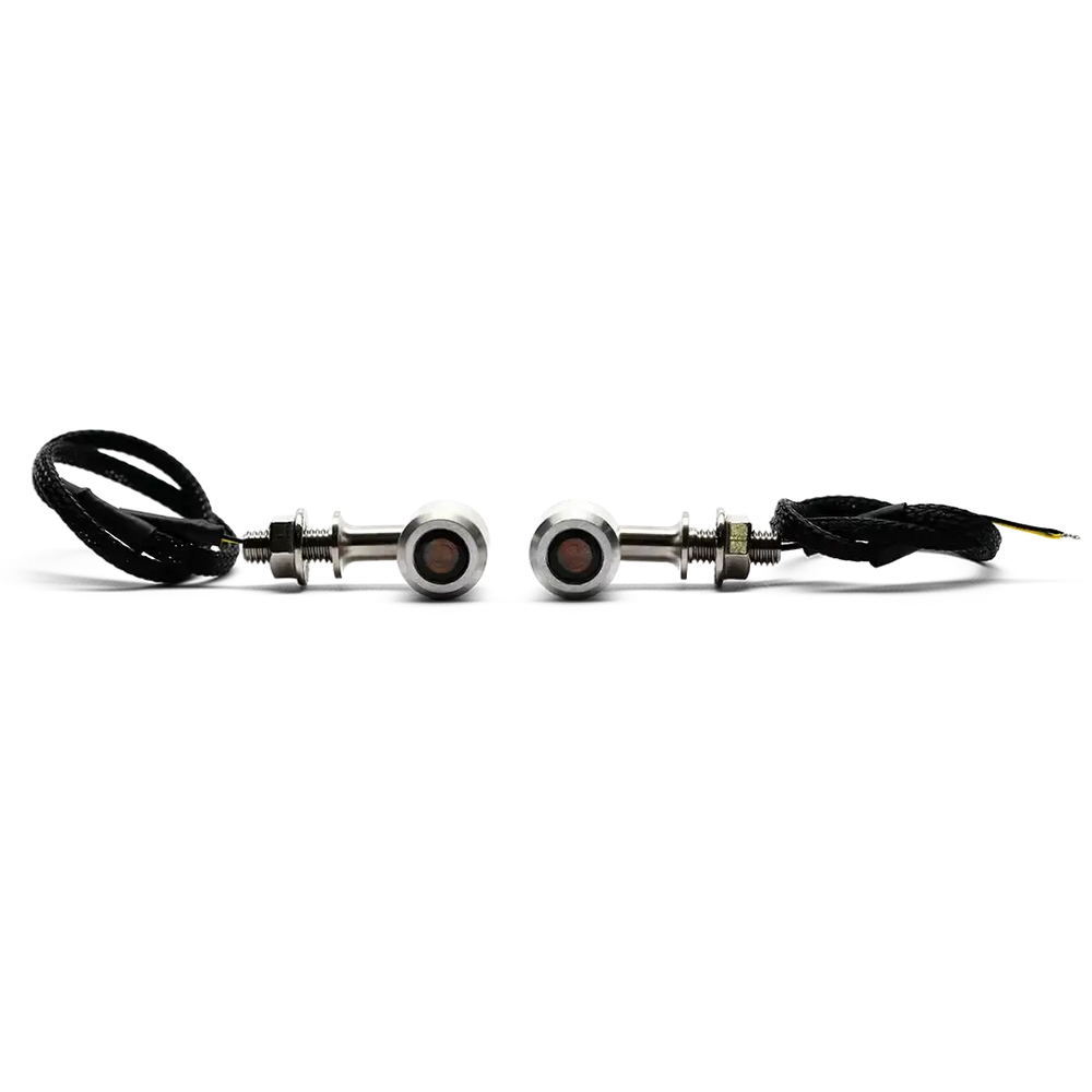 Clignotants avant LED moto FCR Original aluminium brossé – fixation Ø8 mm