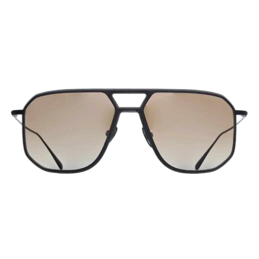 Lunettes soleil moto Brett Ed Sun coloris Gun vert kaki - vue de face titane PVD scrambler off-road