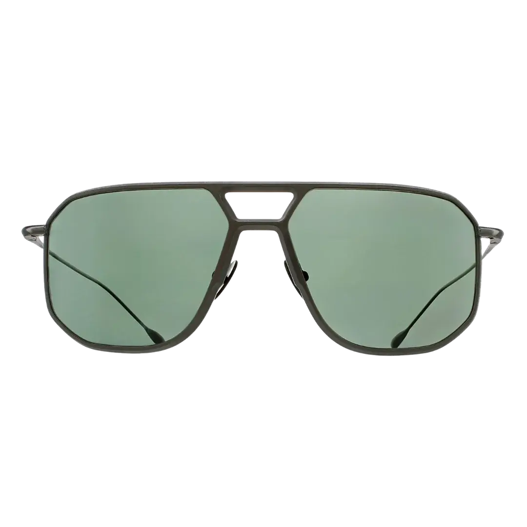 Lunettes soleil moto Brett Ed Sun coloris Noir - vue de face titane PVD préparation café racer sombre