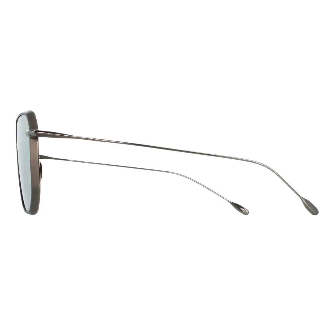 Lunettes soleil moto Brett Ed Sun Noir - vue de profil branches titane PVD compatibles casque