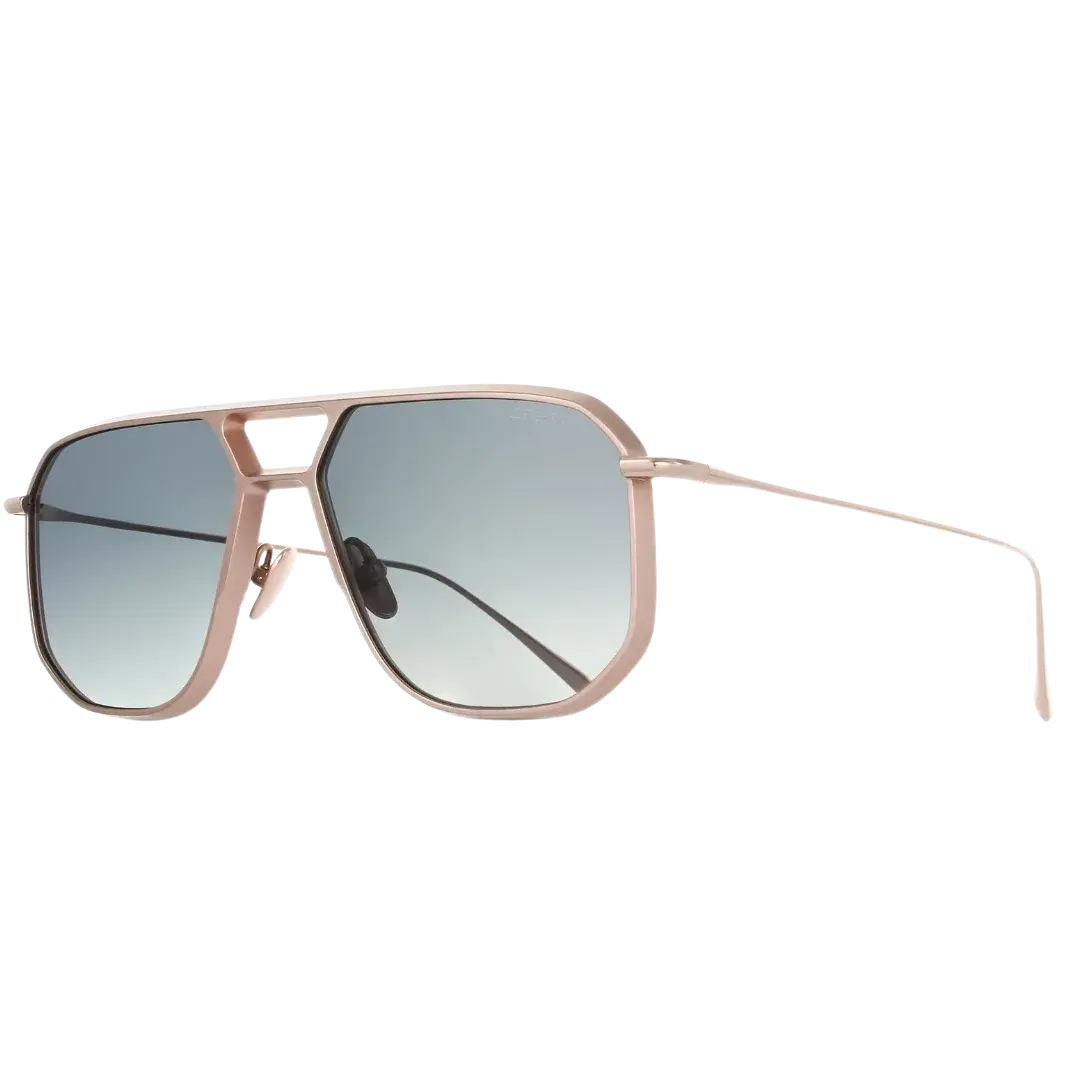 Lunettes soleil moto Brett Ed Sun Pink Gold - vue trois quarts verres polarisants Divel