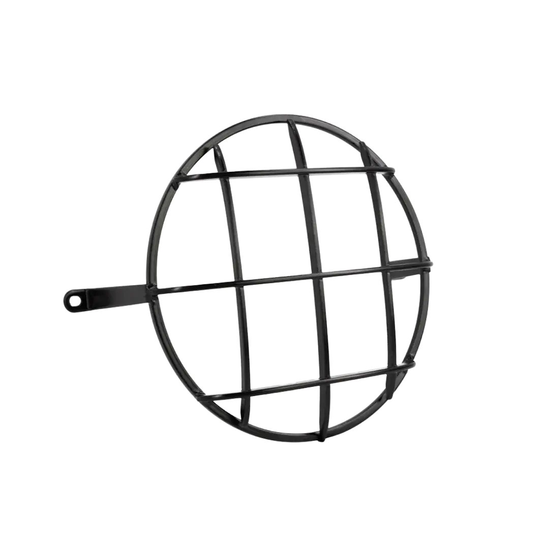 Grille de phare Off-Road noire FCR Accessoires pour BMW nineT Urban G/S – vue latérale, acier robuste finition époxy noir.