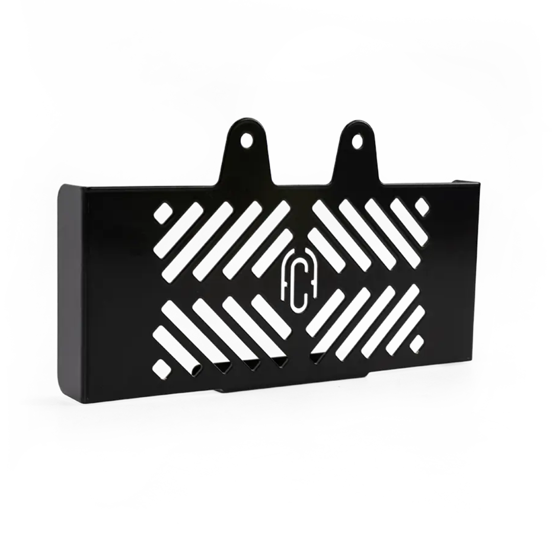 Grille de Radiateur a Retours BMW R NineT FCR Original - finition noire vue de cote avec retours lateraux