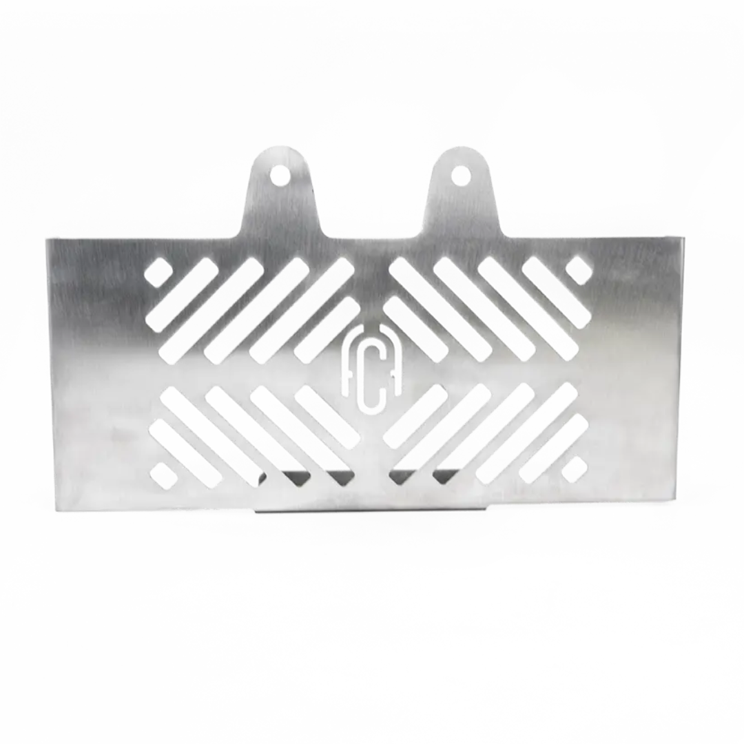 Grille de Radiateur a Retours BMW R NineT FCR Original - finition brossee vue de face motif decoupe
