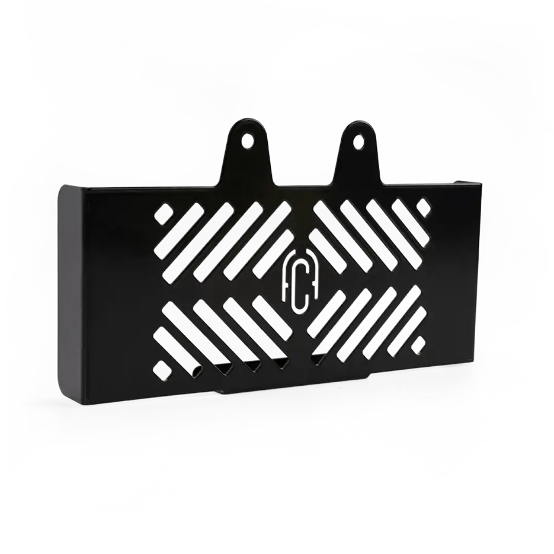 Grille de Radiateur a Retours BMW R NineT FCR Original - finition noire vue de cote avec retours lateraux