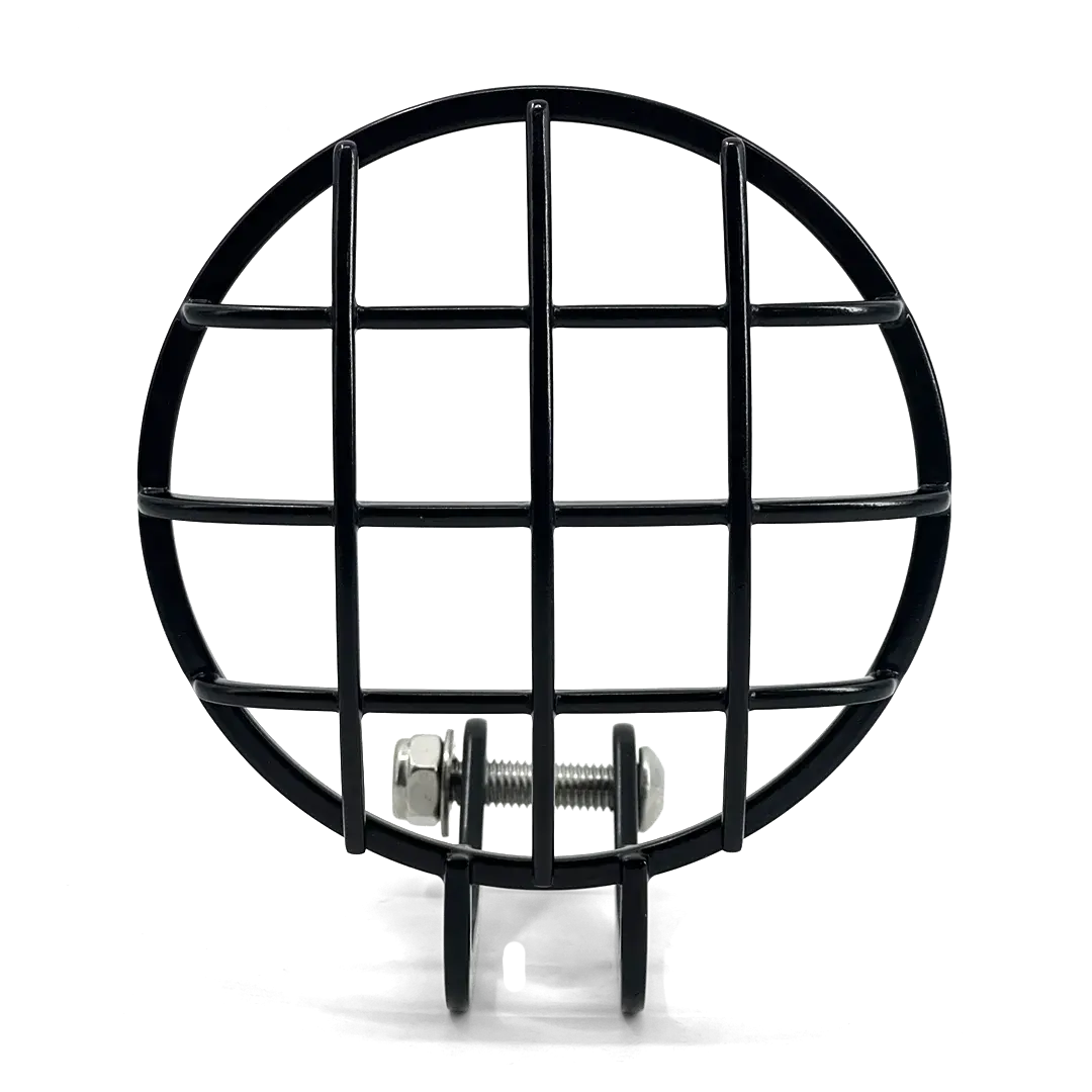 Headlight Grill black FCR Accessoires for Triumph Bobber - satin-finish stainless steel protection, mounted on original headlight.