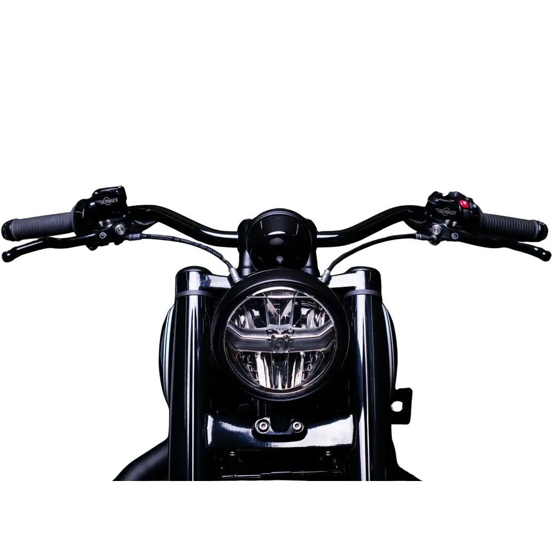 Guidon BMW R18 FCR Original - guidon monte sur la moto, vue depuis le poste de conduite