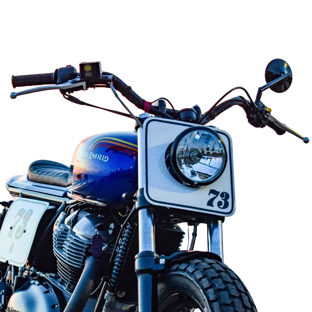 Guidon large flat track noir monte sur Royal Enfield 650 poste de pilotage FCR Accessoires