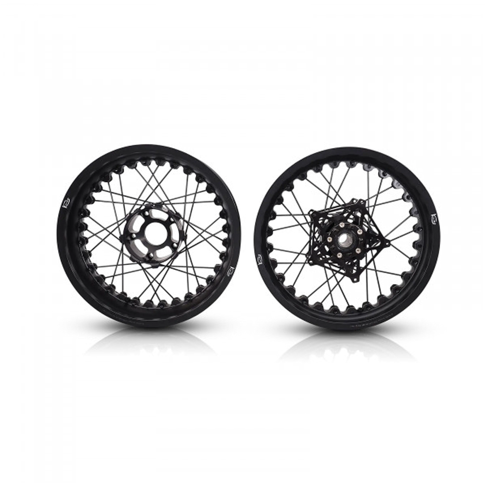 Paire jantes Kineo a rayons tubeless noir avant et arriere Triumph Thruxton 1200 FCR Accessoires