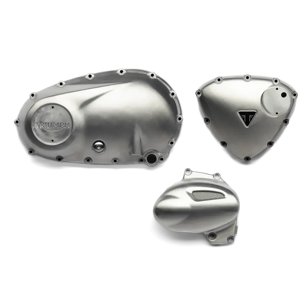 Kit carter moteur Triumph Modern Classic aluminium brossé ensemble complet FCR Accessoires finition premium