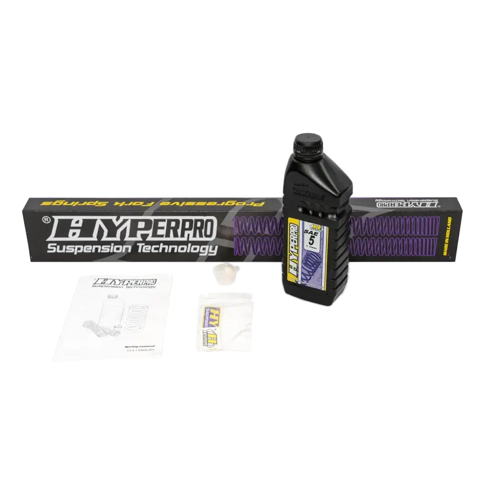 Kit suspension Hyperpro Triumph Speed Twin 900 ressorts de fourche progressifs avec huile et packaging complet