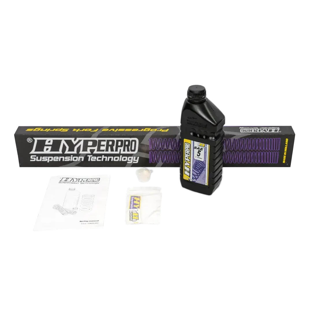 Kit suspension Hyperpro Triumph Speed Twin 900 ressorts de fourche progressifs avec huile et packaging complet