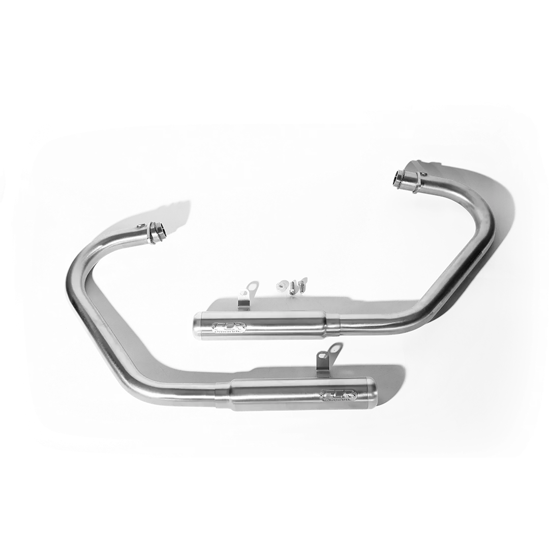 Ligne d'échappement Royal Enfield Continental GT Interceptor 650 - finition chromée brossée - vue générale