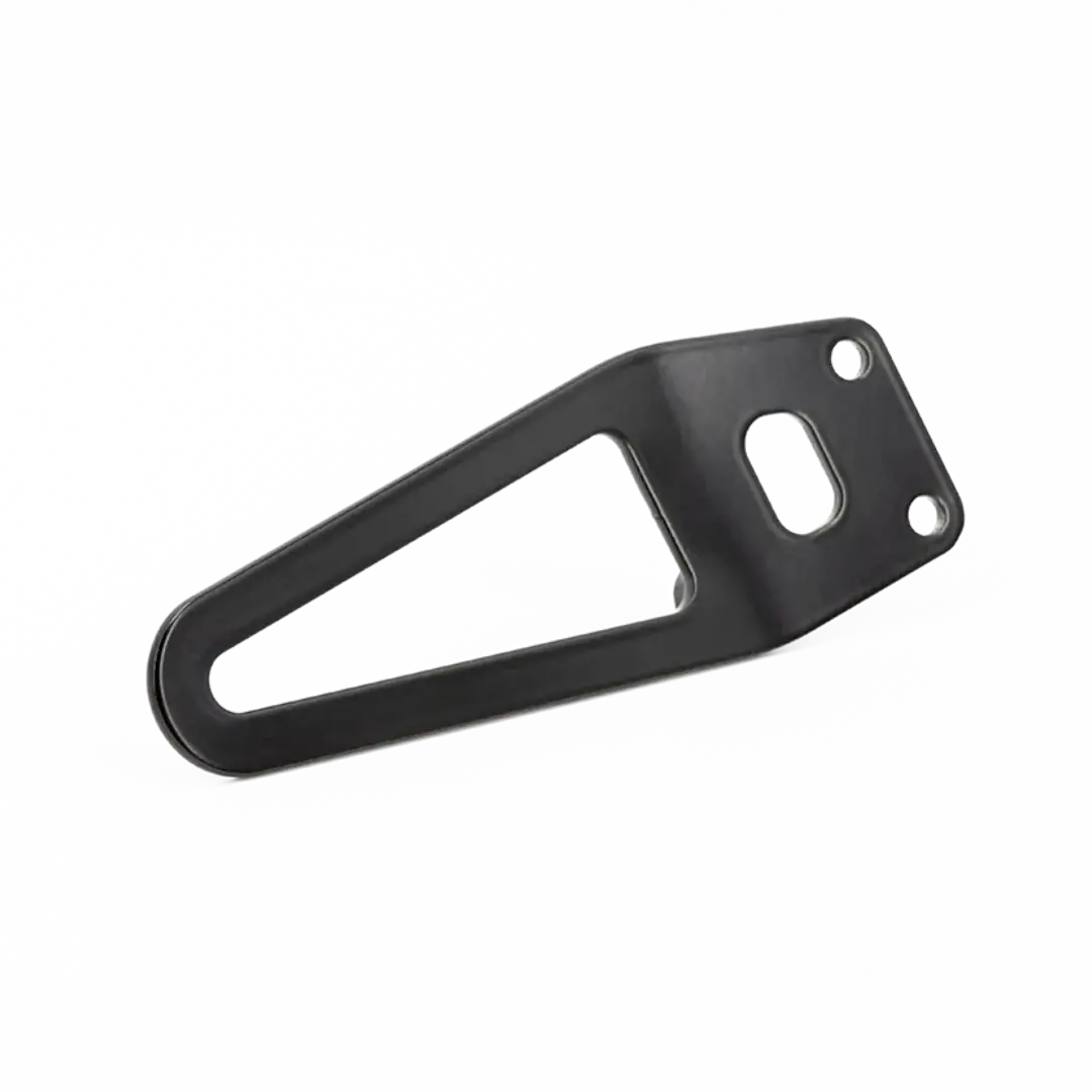 Protection de Repose-Pieds Arrière BMW R18 FCR Original - platine aluminium noire vue de trois quarts dos, perçages de fixation