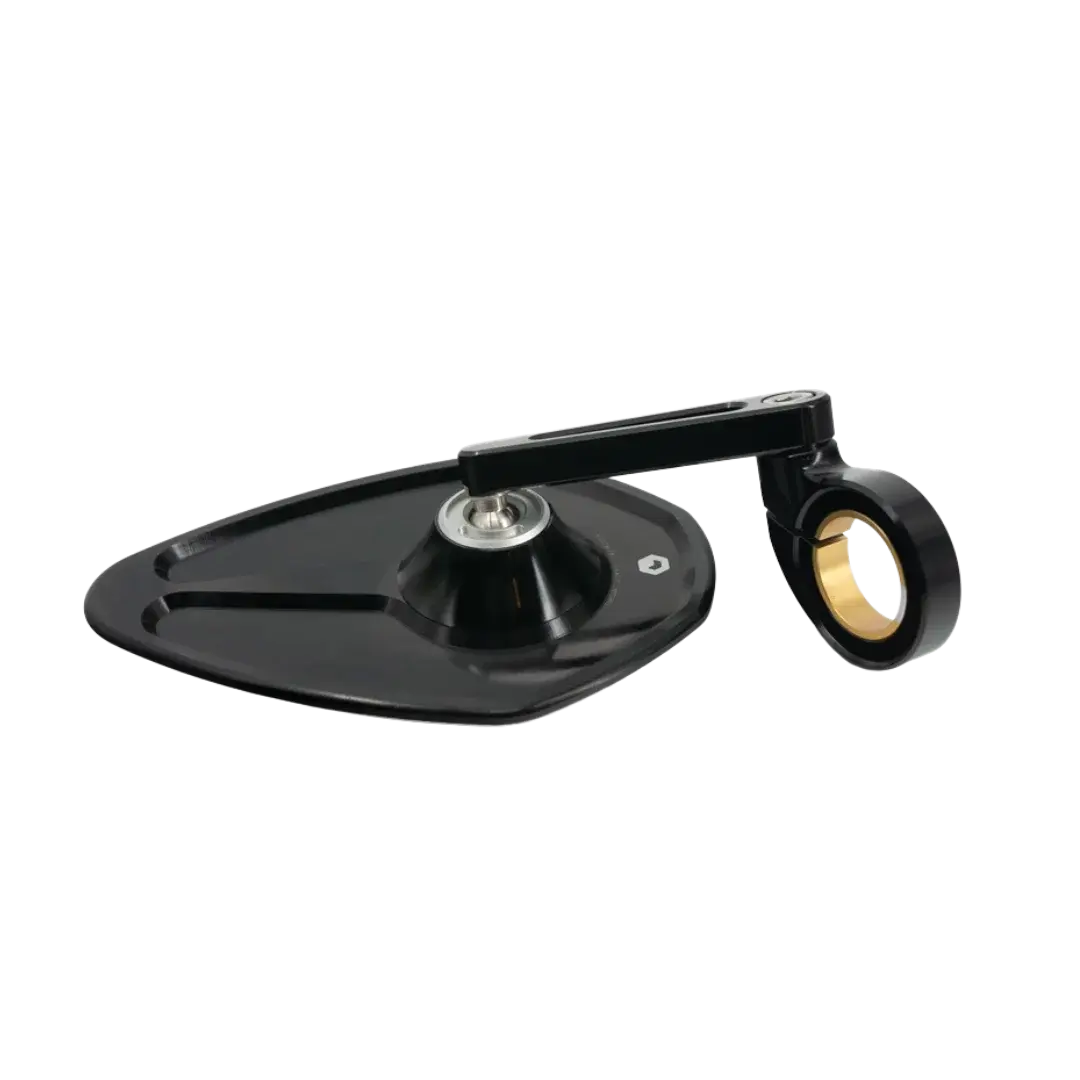 Rétroviseur moto universel FCR Accessoires, miroir noir anodisé avec bras droit pour montage sur guidon