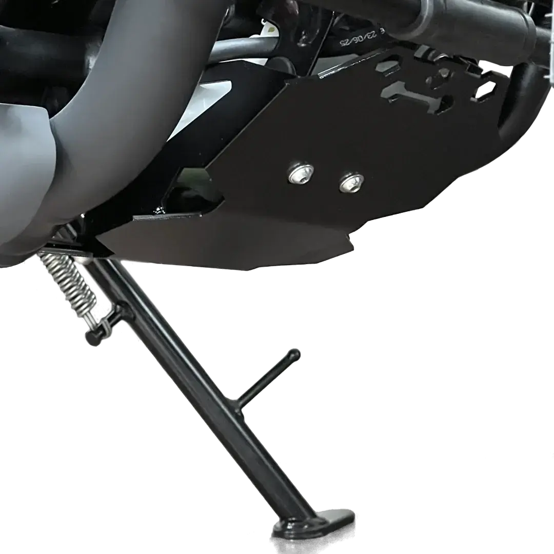 Sabot moteur Triumph 400 monté protégeant le bas moteur et le carter inférieur