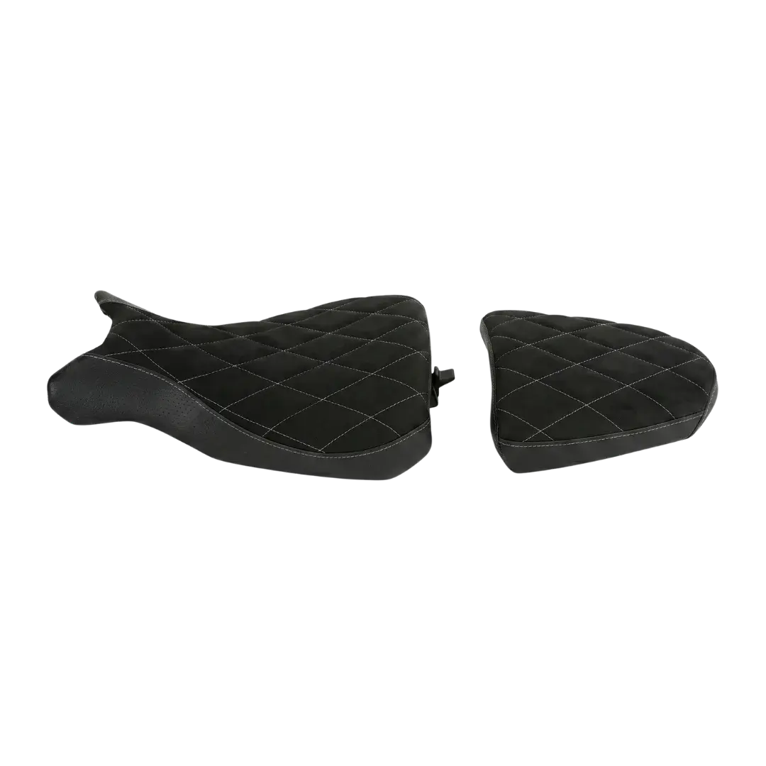 Selle Vintage Heritage BMW R nineT FCR Original - noire alcantara diamant deux parties avec dessous visible