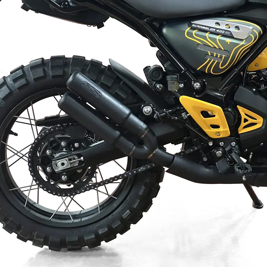 Silencieux double sortie Triumph Scrambler 400 XC 2024 noir mat