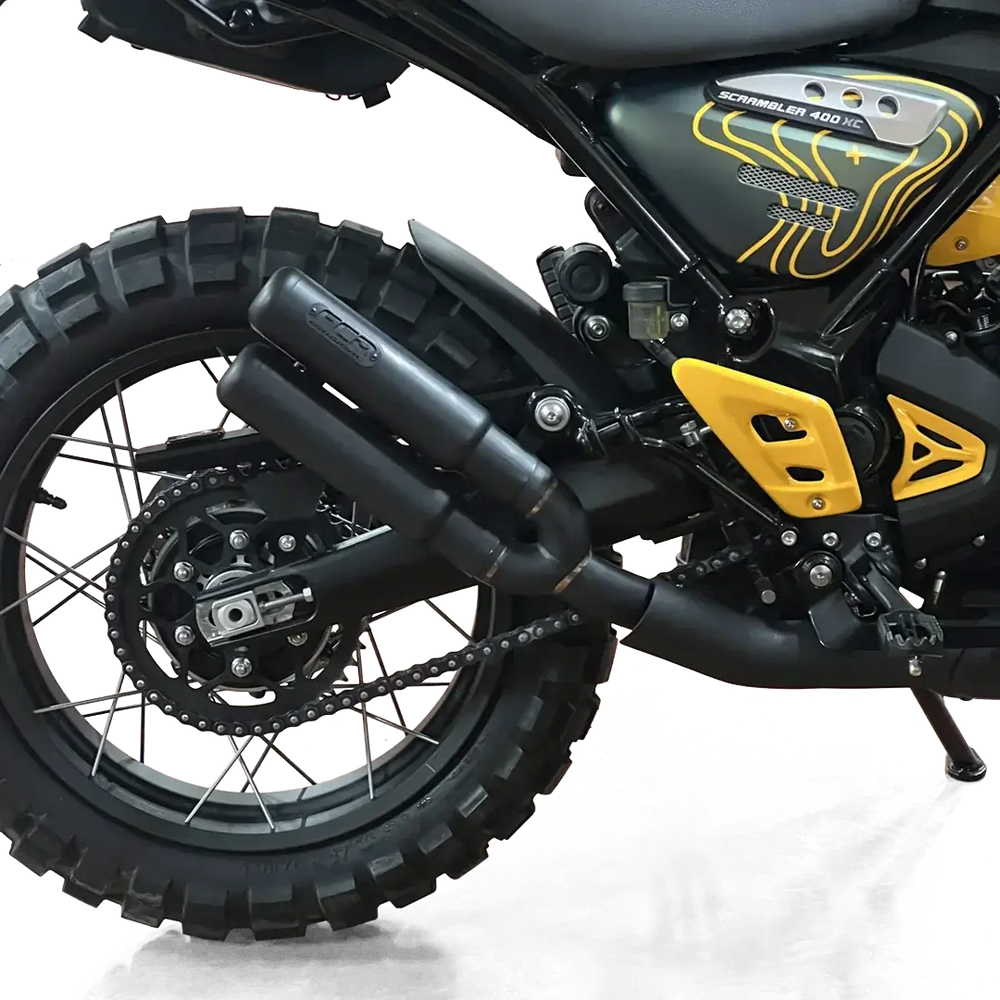 Silencieux double sortie Triumph Scrambler 400 XC 2024 noir mat