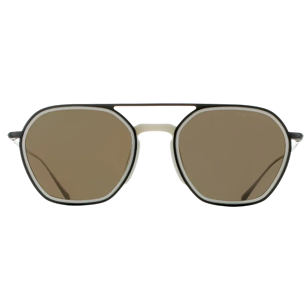 Lunettes soleil moto Brett Spitfire Sun coloris Mat Black - vue de face préparation café racer sombre