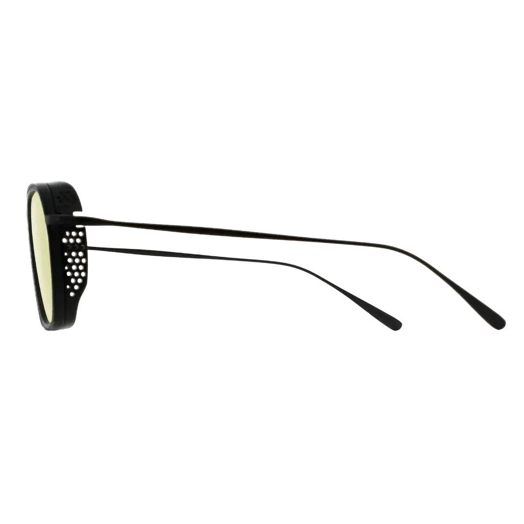 Lunettes soleil moto Brett Spitfire Sun - vue de profil branches ultrafines inox compatibles port sous casque