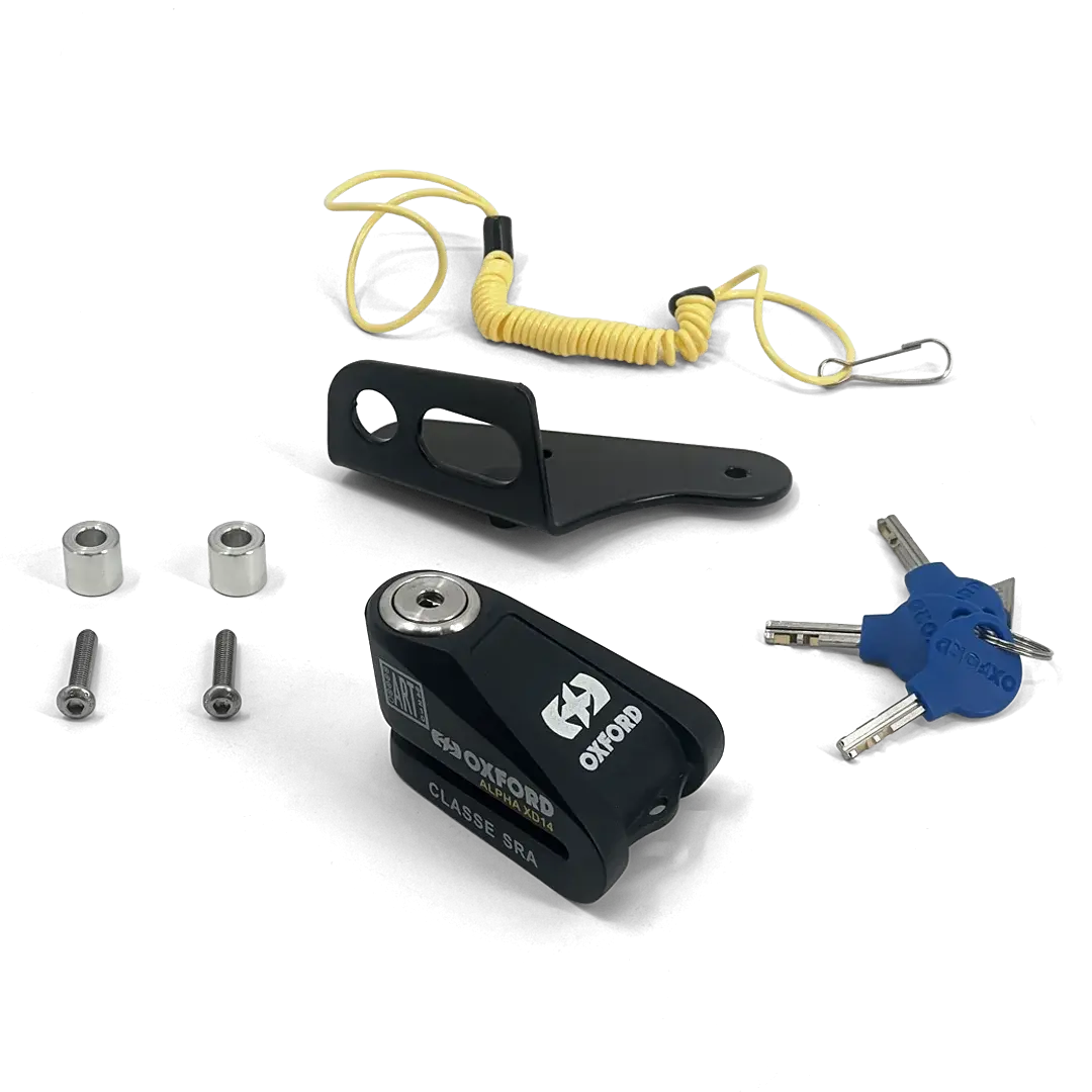 Kit support bloque-disque Triumph FCR noir avec antivol homologué, visserie et clés