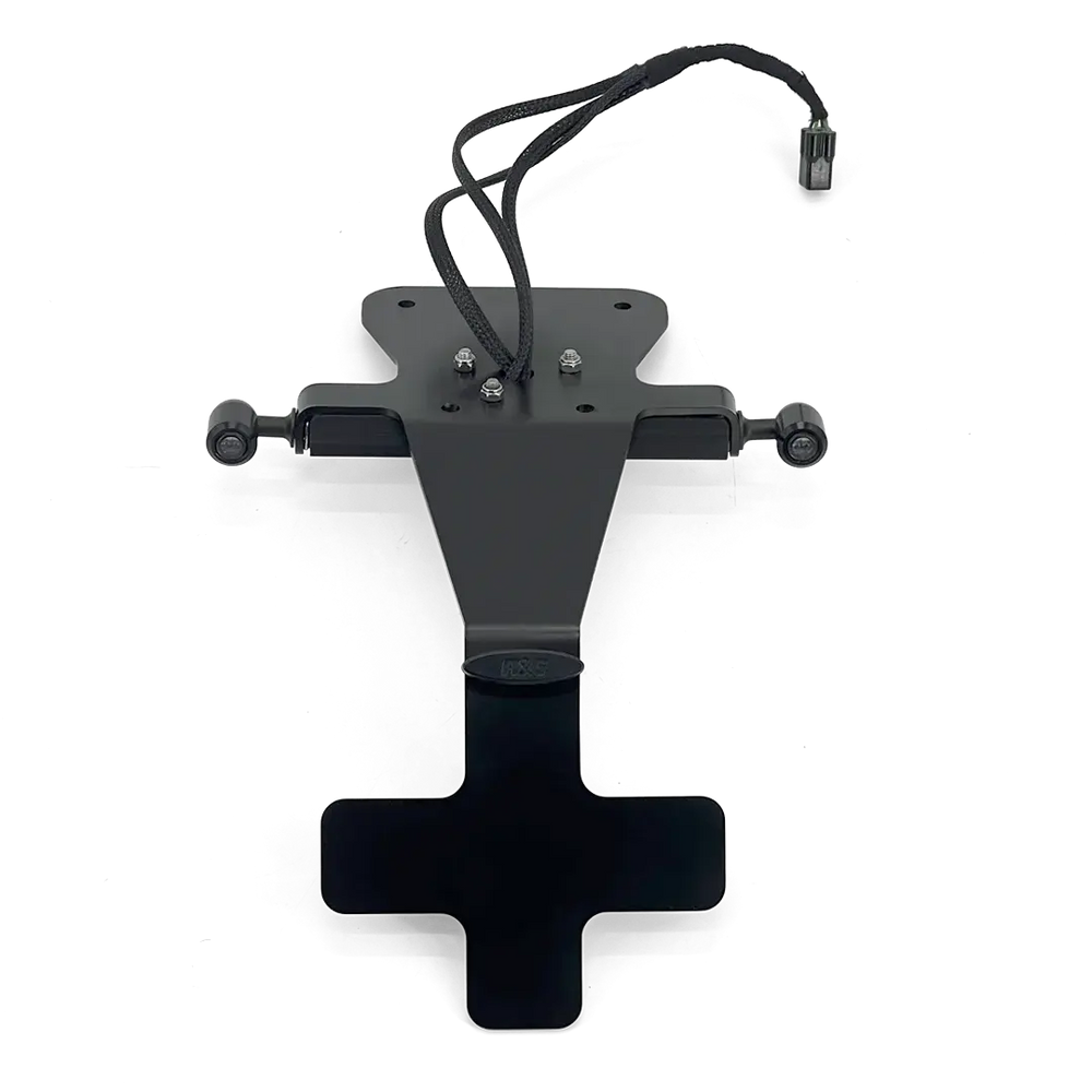 Support de plaque court inox noir Triumph Speed 400 2024 avec clignotants LED intégrés