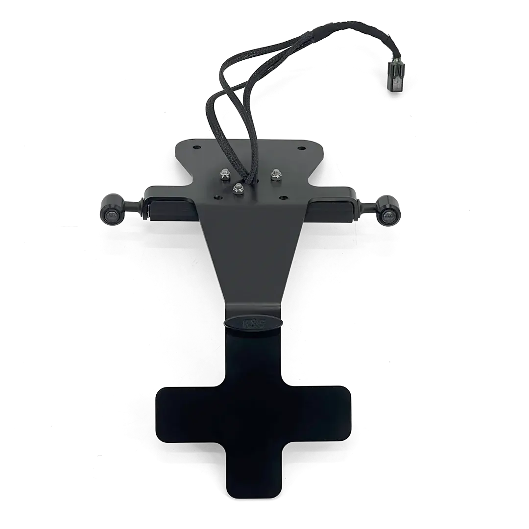 Support de plaque court inox noir Triumph Speed 400 2024 avec clignotants LED intégrés