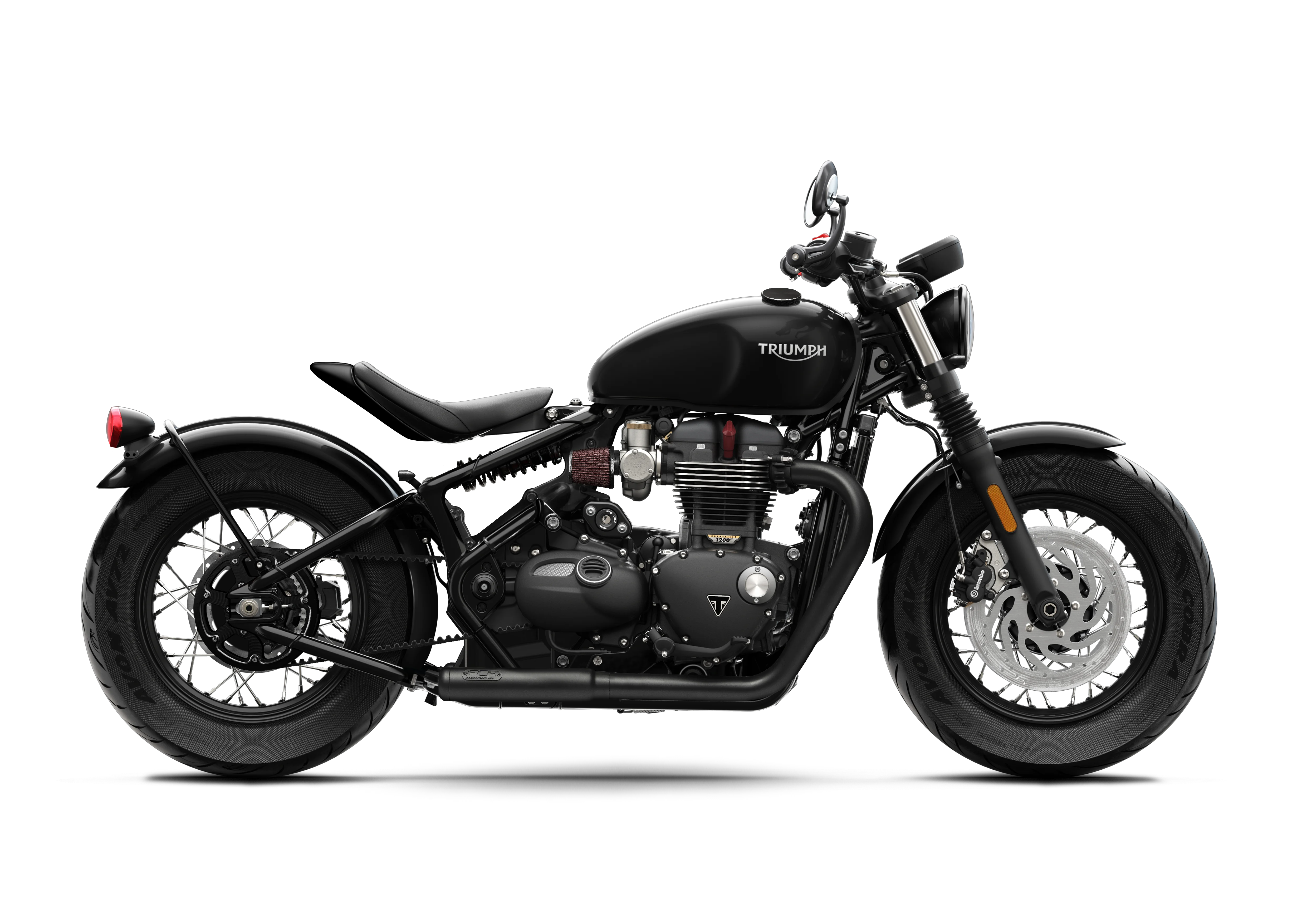 Triumph Bobber after modification with FCR Accessoires parts