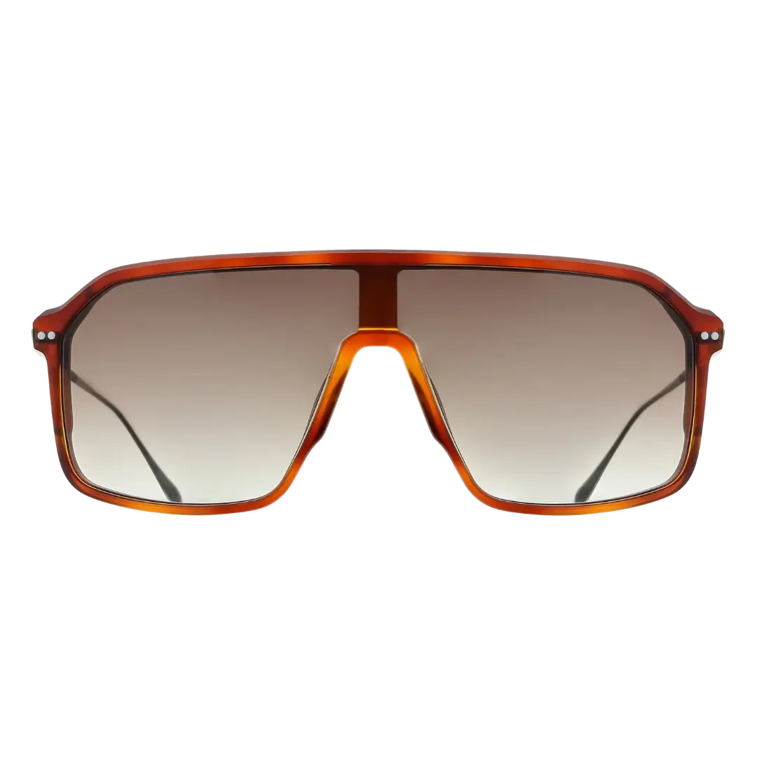 Lunettes soleil moto Brett The Duke Sun coloris Honey Tortoise Argent - vue de face acétate écaille miel marbré