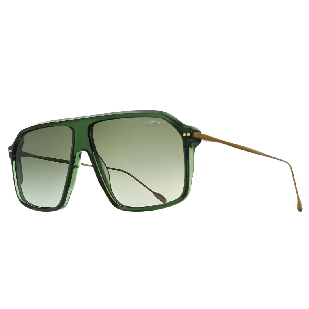 Lunettes soleil moto Brett The RX Duke Sun Green Cuivre - vue trois quarts verres polarisants Divel café racer