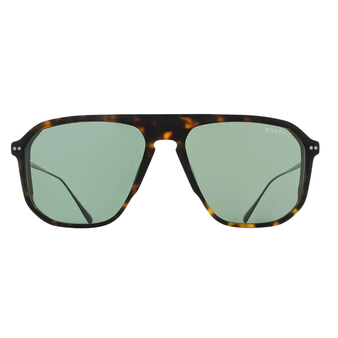 Lunettes soleil moto Brett Tony Sun coloris Écaille Miel Argent - vue de face acétate épais tortoise honey