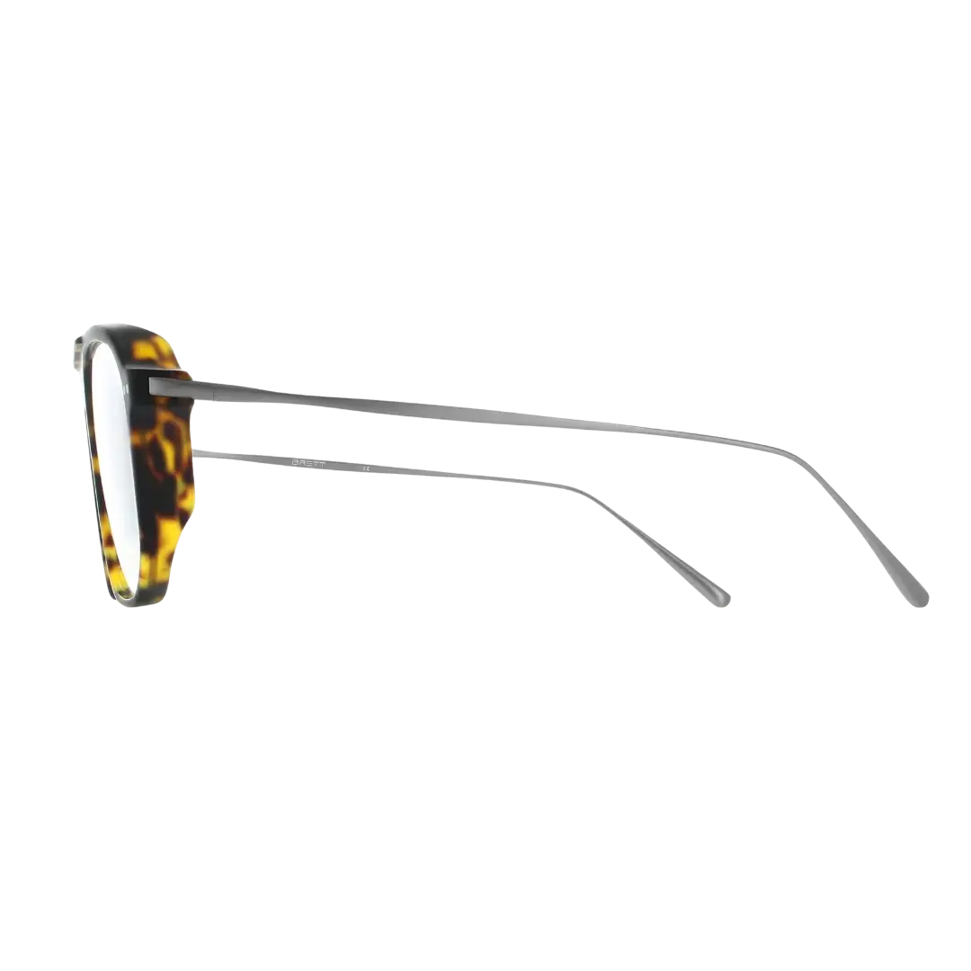 Lunettes soleil moto Brett Tony Sun Écaille Miel Argent - vue de profil branches inox 304