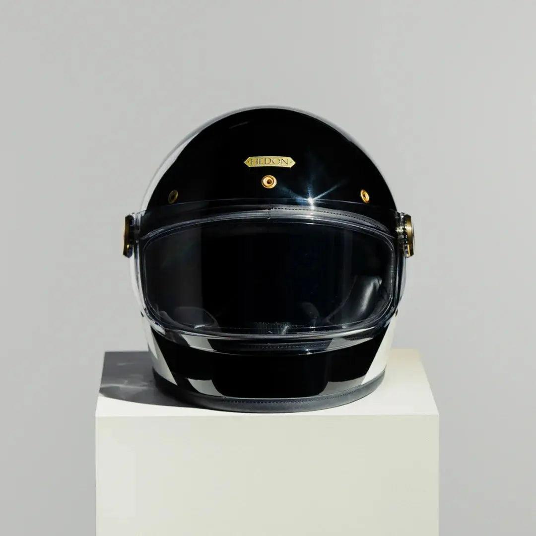 Vue face casque Hedon Heroine Racer 2.0 Two Face visière noire homologuée style café racer