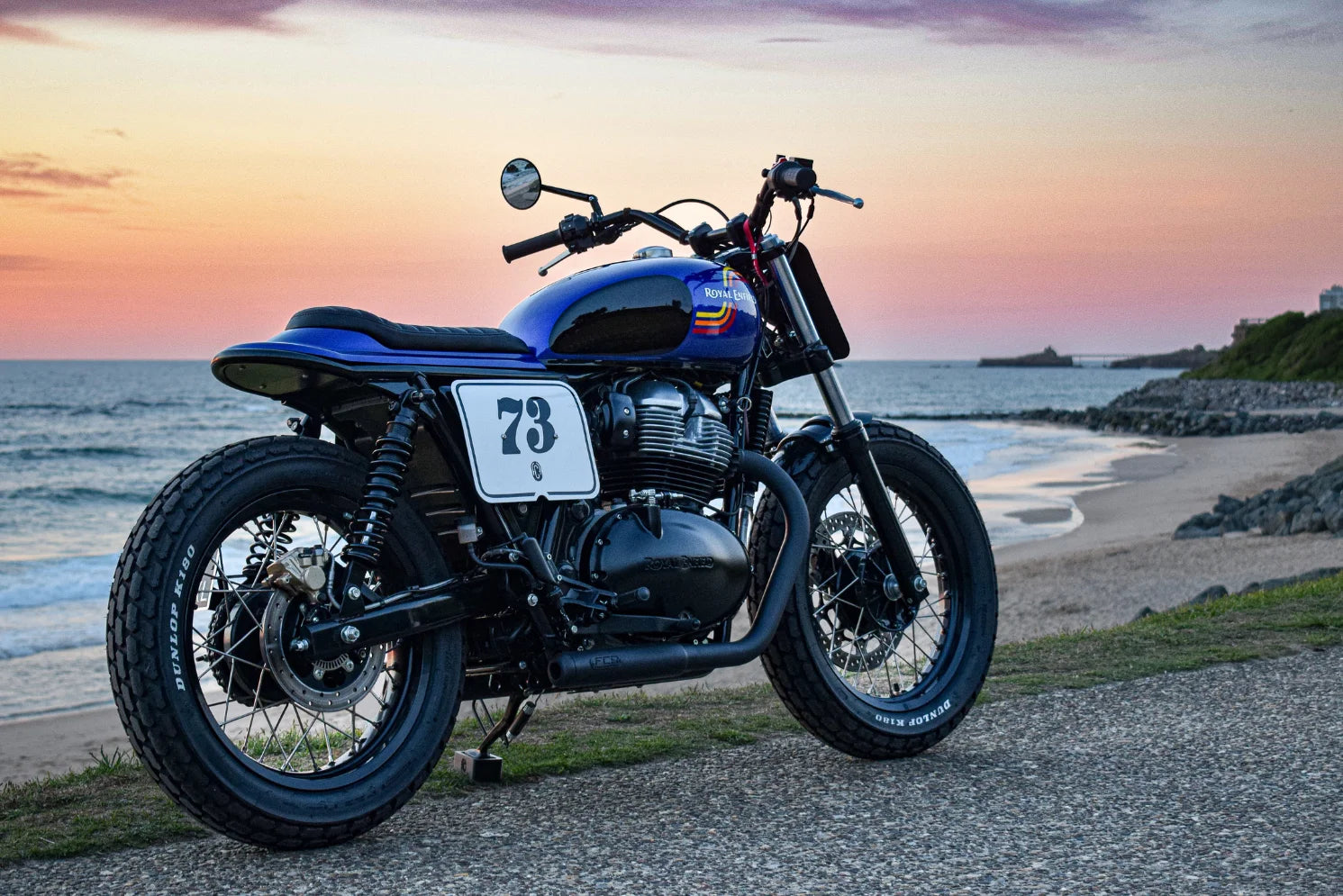 Breiter Flat-Track-Lenker | Royal Enfield 650 - photo 2 en situation