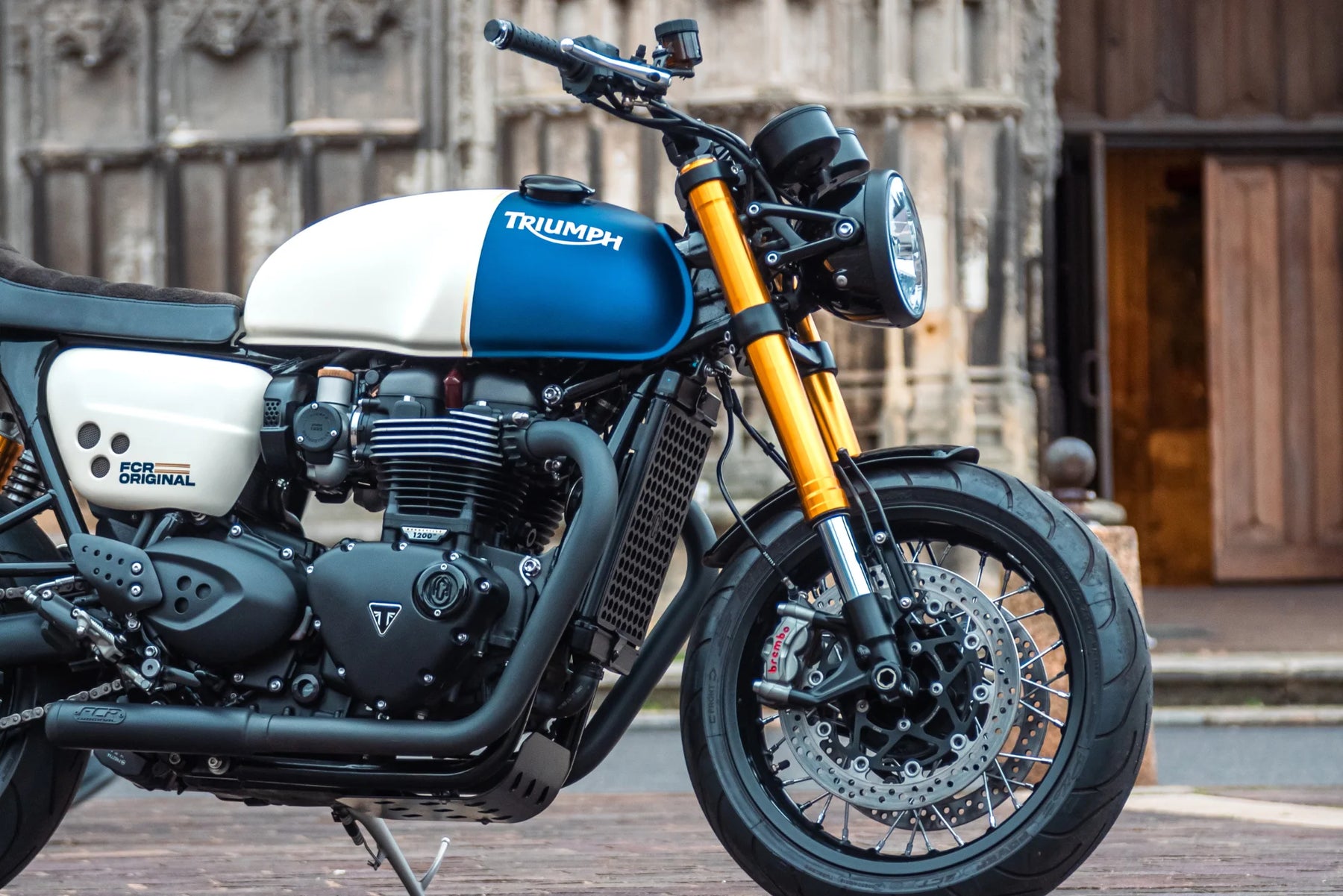 FCR Accessoires exhaust Triumph Thruxton Speed Twin 1200 – brushed stainless