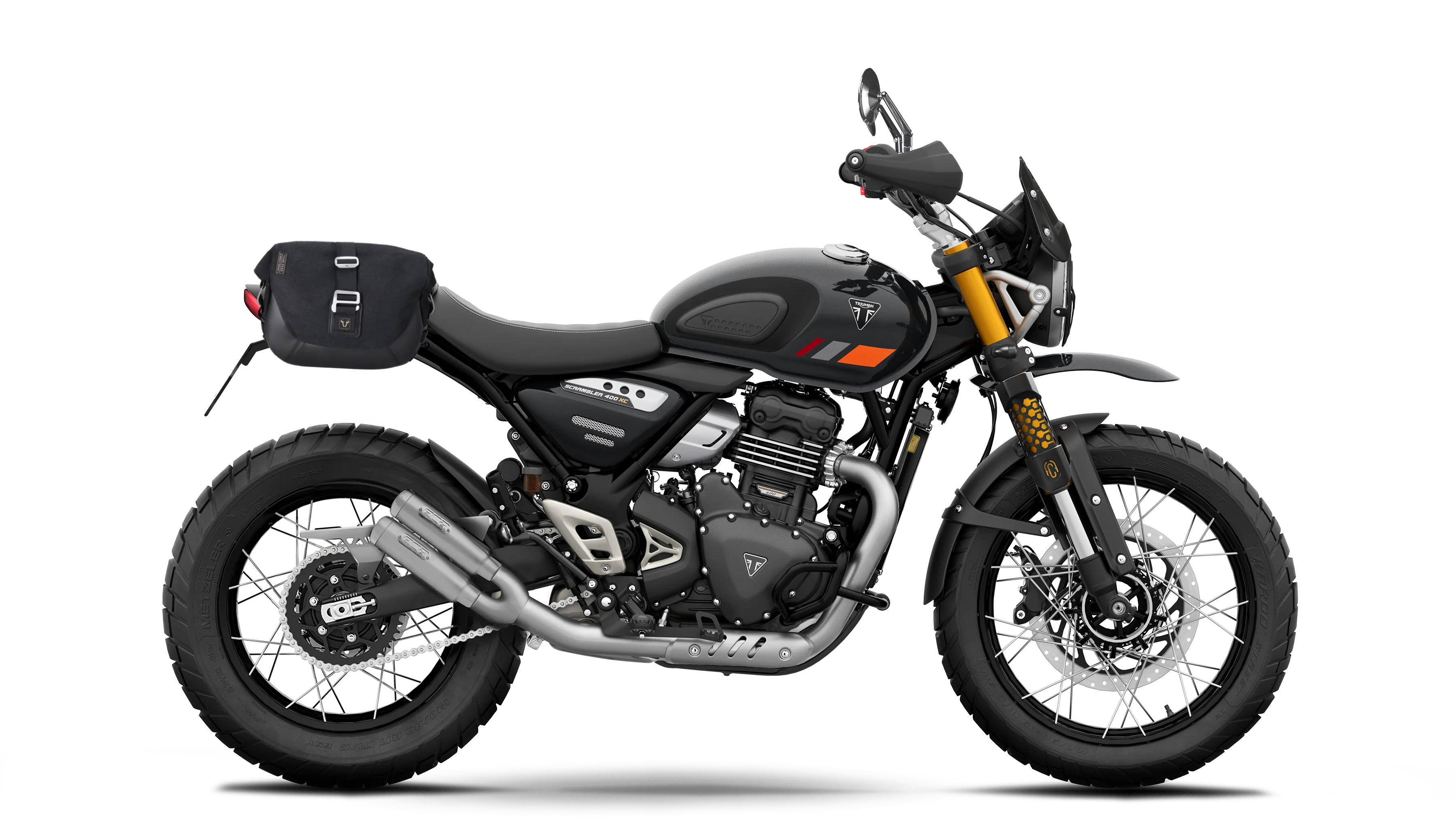 Triumph Scrambler 400 XC d'origine après préparation avec les pièces FCR Accessoires