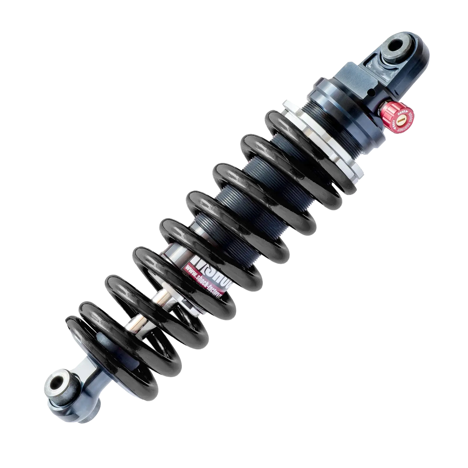 Amortisseur Shock Factory M-Shock pour Triumph Scrambler 400X – suspension arrière réglable, performance et confort améliorés.