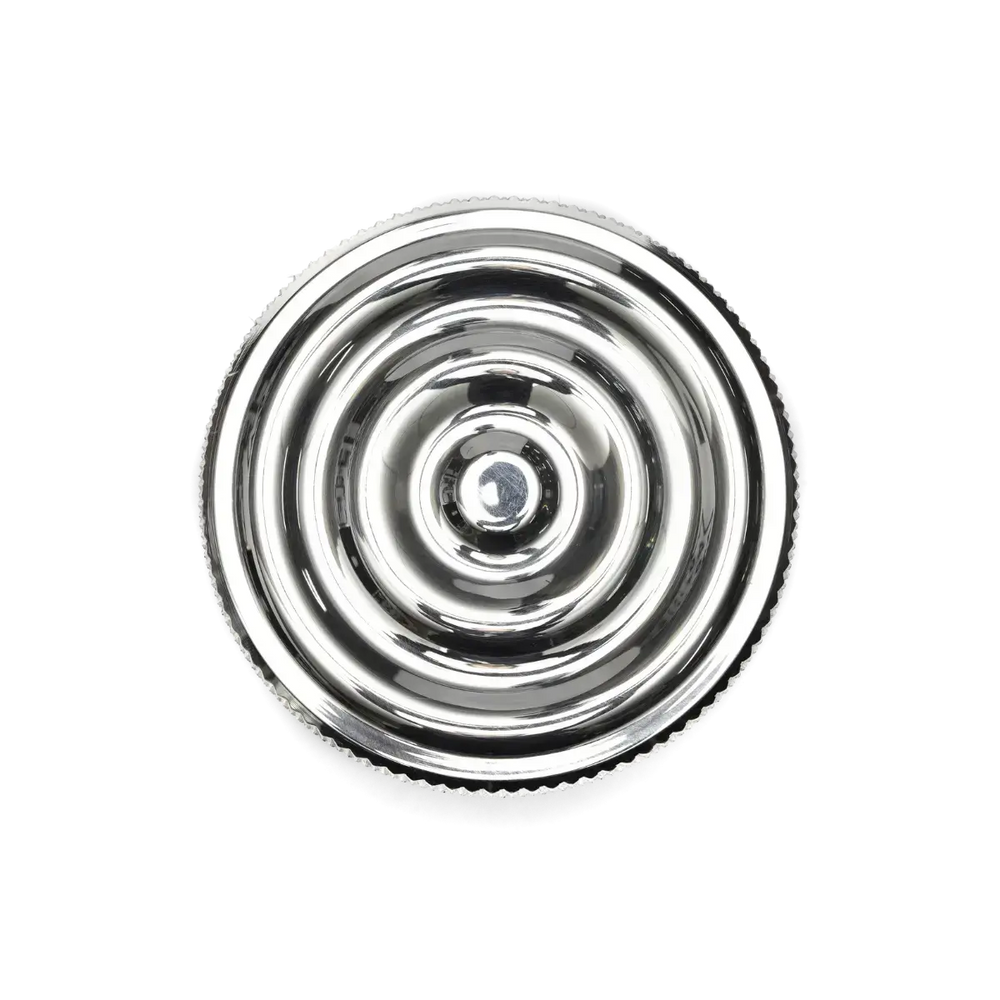 Bouchon de Réservoir Le Rippled BMW R18 FCR Original - vue de dessus finition argent motif vague signature