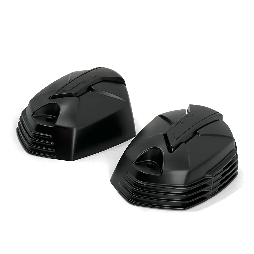 Paire de caches culbuteurs noirs BMW R nineT 2020+ – remplacement direct couvre-culasses aluminium origine vue de côté