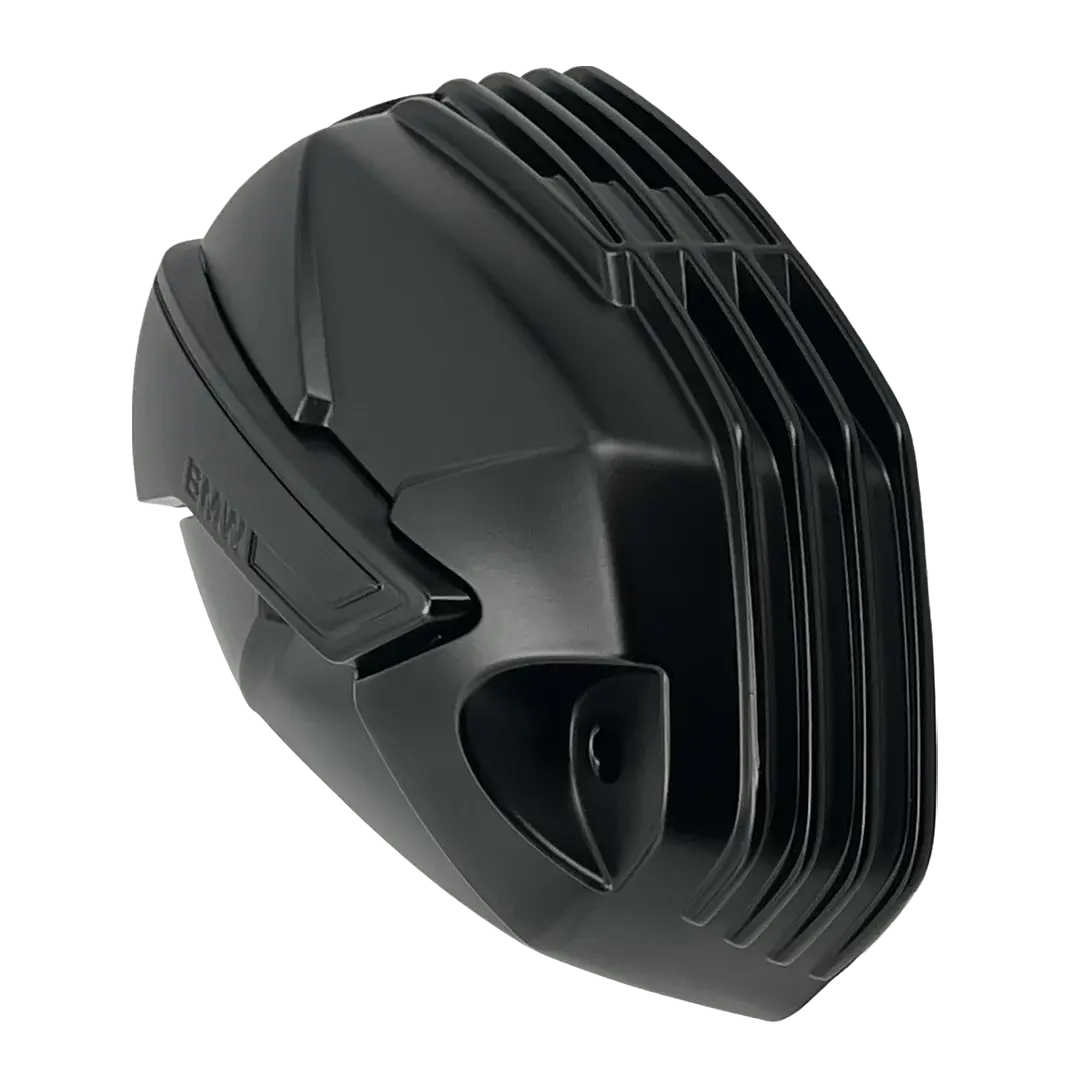 Détail cache culbuteur noir BMW R nineT 2020+ – design ailettes flat twin boxer finition noire contemporaine