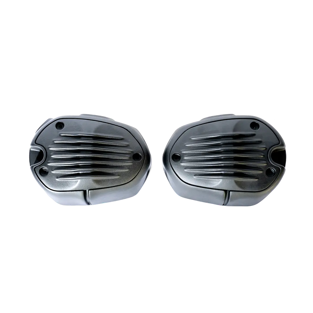 Caches-Culbuteurs BMW R NineT FCR Accessoires - paire en aluminium noir mat vue de trois quarts face