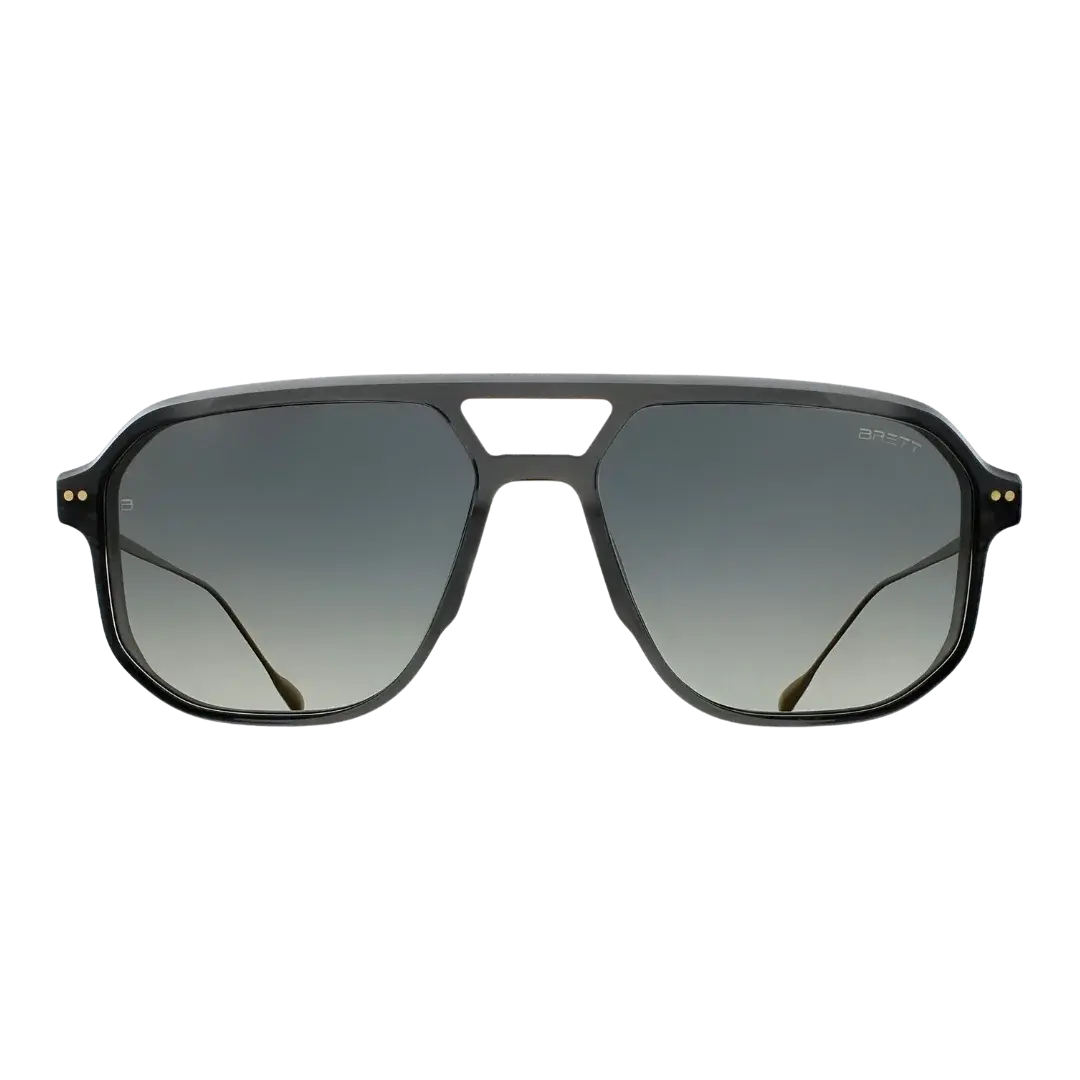 Lunettes soleil moto Brett Chuck Sun Grey Copper - vue trois quarts verres polarisants café racer