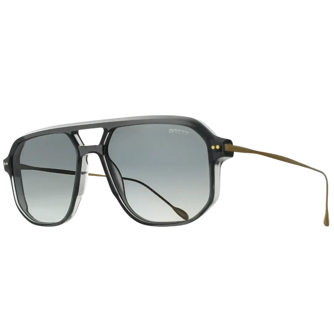 Lunettes soleil moto Brett Chuck Sun Grey Copper - vue trois quarts verres polarisants café racer