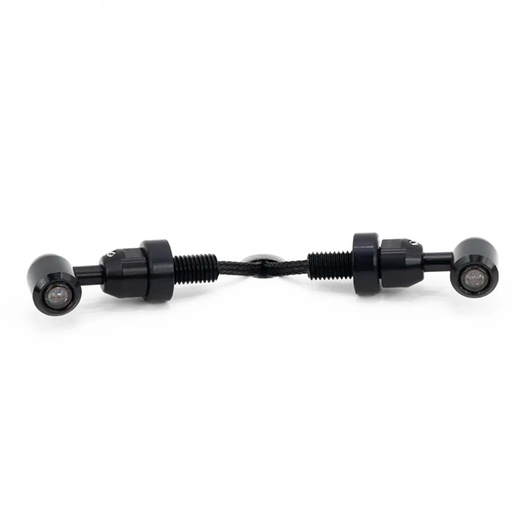 Clignotants Arrière 3-en-1 Mini Bates BMW R18 FCR Original - paire de feux noirs alignes, vue de face