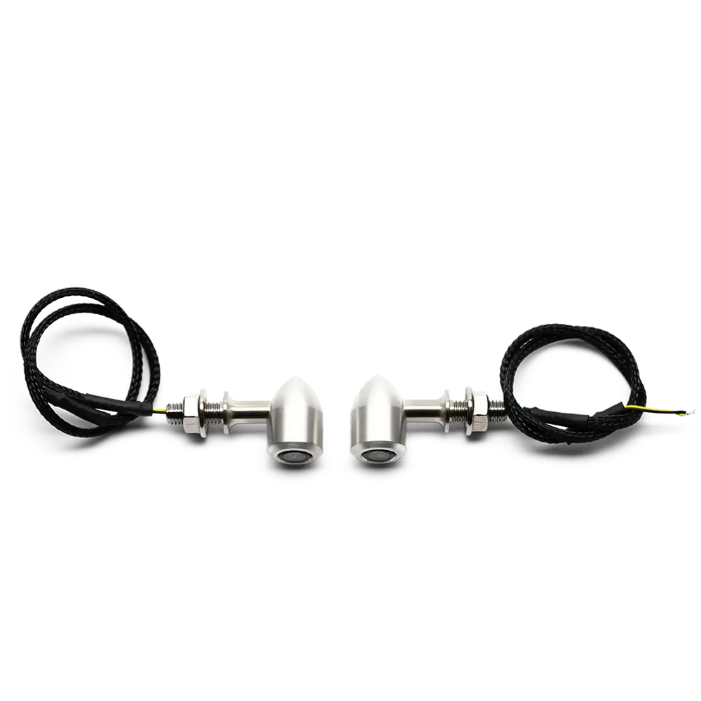 Clignotants avant moto LED FCR Original finition aluminium brossé – vue avant