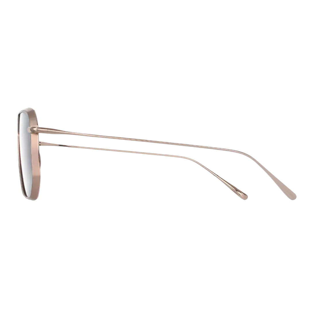 Lunettes soleil moto Brett Ed Sun Pink Gold - vue de profil branches ultrafines titane